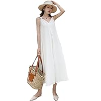 Mila Womem Linen Cotton Sleeveless Dress for Spring Summer Dress