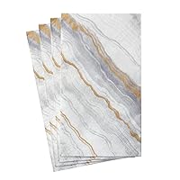 Caspari Marble Paper Guest Towel Napkins in Grey, Two Packs of 15