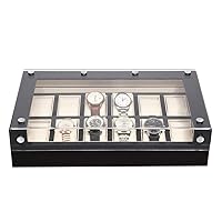 Watch Box - Elegant Storage for Up to 12 Wristwatches Jewellery Bracelet Collections Transparent Window with Lid