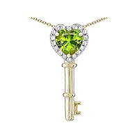 14k Gold Key to My Heart Pendant Necklace