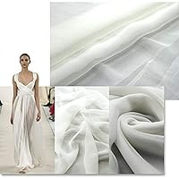 Natural White 100% Pure Silk Chiffon Fabric by The Yard, 48 Colors, Natural White Ch-026