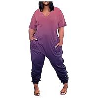 Women's Pirate Costume Sleeve Zipper Overalls With Pockets Wide Long Jumpsuits (S-5Xl) Summer Outfits