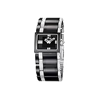 Ceramic Womens Analog Quartz Watch with Stainless Steel Bracelet L15597/3