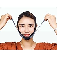 Anti Snoring Belt, Anti Snoring and Thin Face Chin Strap, Portable Anti Snoring Strap, Reusable for Men and Women (Black)