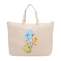 Flower Illustration Cotton Canvas Bag - Great Presents - Flower Lover Presents