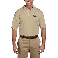 Past Master with Square & Protractor Embroidered Masonic Men's Polo Shirt