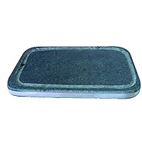 Gobdol Korean BBQ Stone Grill For Roasting Pork Belly, Korean BBQ Stone Grill BBQ Pan, Stone Plate Stovetop Barbecue Native Rock Steak Chicken Ribs Pork Belly Grill Pan (11.8
