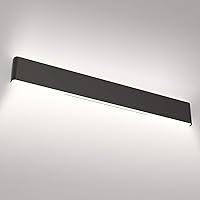 Aipsun 43.3in/40W Modern Black Vanity Light Fixtures LED Black Bathroom Wall Light Up and Down Bathroom Lighting Fixtures White Light 5000K