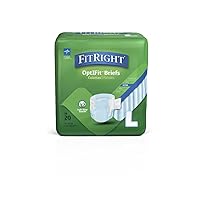 FitRight Ultra Adult Diapers, Disposable Incontinence Briefs with Tabs, Heavy Absorbency, Large, 44