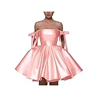 Womens Short Homecoming Dress Satin Prom Dress with Pockets A Line Backless Formal Evening Dress HC22
