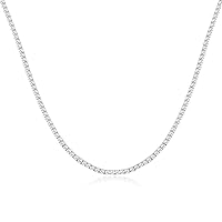 Tennis Necklace 925 Sterling Silver| 3mm-6mm Cubic Zirconia Round Cut Faux Diamond Tennis Chain for Women and Men 16-24inches