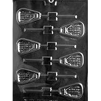 Cybrtrayd Lacrosse Lolly Chocolate Candy Mold with Exclusive Cybrtrayd Copyrighted Chocolate Molding Instructions
