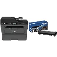 Brother Printer RMFCL2710DW Monochrome Printer & Genuine Standard Yield Toner Cartridge, TN730, Replacement Black Toner, Page Yield Up to 1,200 Pages