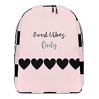 Minimalist Backpack Good Vibes Only Hearts Design