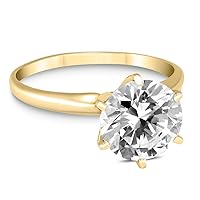 AGS Certified 1 1/2 Carat Diamond Solitaire Ring in 14K Yellow Gold (I-J Color, I2-I3 Clarity)