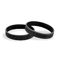 Fundraising For A Cause 25 Pack Black I Love Cheerleading Silicone Bracelets - Black (Wholesale Pack - 25 Bracelets)