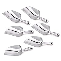 (Set of 6) 5 Oz Aluminum Scoop, Small Utility Scoop for Dry Goods Spices, Popcorn, Flour, Great for Bar, Candy Buffet, Wedding, Party, Heavy Duty Pet Food Scoop