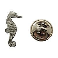 Seahorse Mini Pin ~ Antiqued Pewter ~ Miniature Lapel Pin - Antiqued Pewter