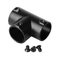 10 Pack 1 x 1 in. OD Three-Socket Tee, 90 Degree Zinc Alloy Structural T Pipe Clamps Slip-On Pipe Fitting 3 Way Metal Chain Link Fence End Rail Joint, Handrail Connector, Black Color