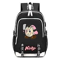 Kirby Game Laptop Backpack Rucksack Casual Dayback with USB Charging Port & Headphone Jack /3