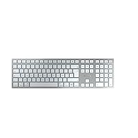 CHERRY KW 9100 SLIM FOR MAC, Wireless Mac Keyboard, French Layout (AZERTY), Bluetooth or 2.4 GHz RF, Flat Keys, Rechargeable, Silver/White