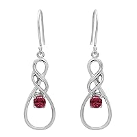 0.50 CT celtic design Hook Dangle Earrings 925 Sterling Silver Rhodium Plated Handmade Jewelry Gift for Women