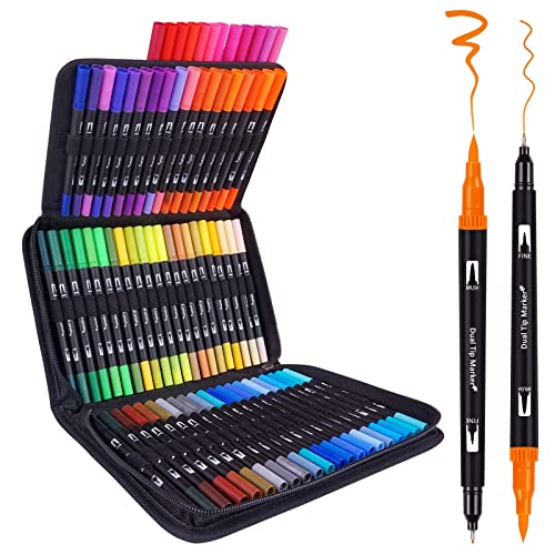 TouchFive Markers 36 Colors Broad Fine Sketch Pen Black case