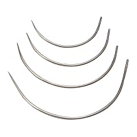 Atcdfuw Curved Needle,Curved 4 Pcs Hand Sewing Upholstery Repair Kint Quilting Pin for Home Indoor Room Entrance Rug Woven
