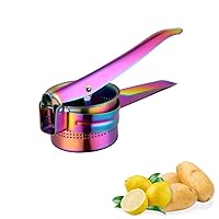 Meisha Potato Ricer – Stainless Steel Manual Masher for Potatoes, Fruits, Vegetables, Yams, Squash, Baby Food and More - Rainbow