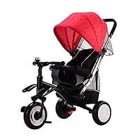 BicycleTricycle, Children's Multi-Function 3-in-1 Tricycle, 3-6-year-old Baby Outdoor Tricycle Wheels Without Air, 3 Colors, 50x78x100cm (Color : Red) (Color : Red)