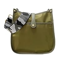 Sara Courier Bag - Crossbody Bags For Women - Adjustable Body Strap - Shoulder Bag - Camo Green; Berry Stripe