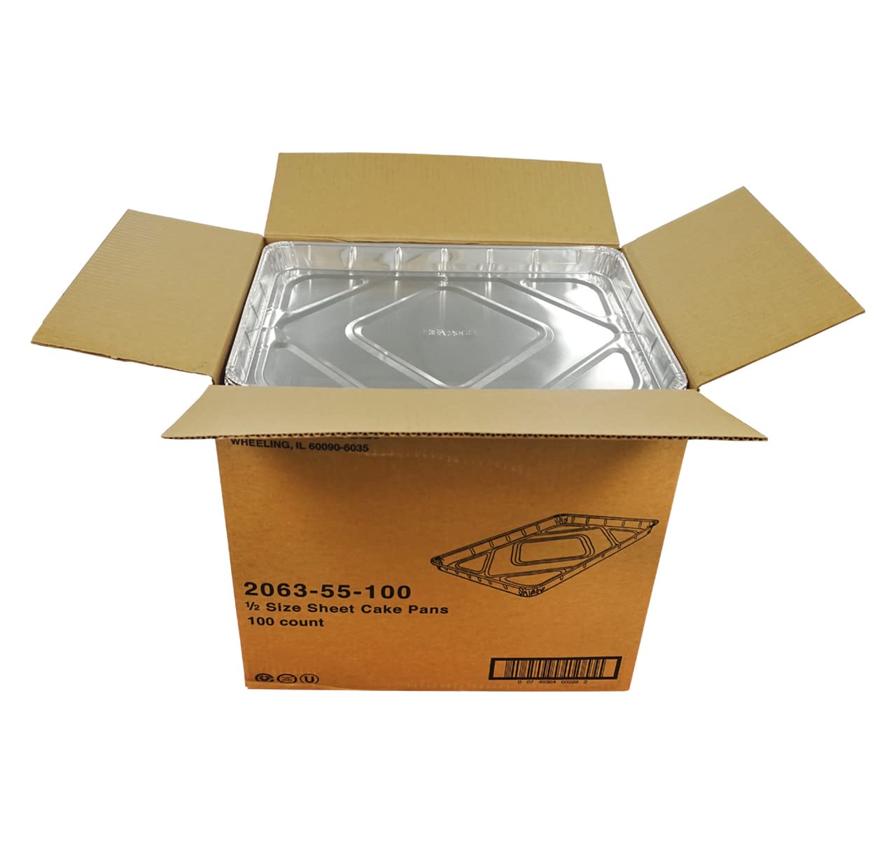 HFA 2063, Half-Size Aluminum Foil Baking Sheet Cake Pans, Take Out Baking Disposable Foil Containers (100)