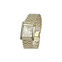 Italian Yellow 14k Gold Men's Watch Geneve Wristwatch mw009y&mwb007y