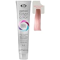 Lisaplex Filter Color Hair Color Cream, 100 ml./3.38 fl.oz. (Metallic Rose)