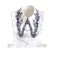 Embroidery Detachable Dickey Collar Blouse Half Shirt Fake Collar for Women Girls