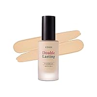ETUDE HOUSE Double Lasting Foundation, SPF35/ PA++, High Coverage Weightless Foundation, 24-Hours Lasting Double Cover, Magnet-Like Adherence without Stickiness, Makeup Base (Neutral Beige)