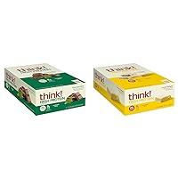 think! Protein Bars, High Protein Snacks, Gluten Free, Kosher Friendly, Chocolate Mint and Lemon Delight Flavors, 2.1 Oz per Bar, 10 Count Each