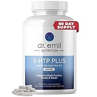 DR EMIL NUTRITION 200 MG 5-HTP Plus with SAM-e for Mood, Stress, and Sleep - 5HTP Supplement with Vitamin B6-120 Vegan Capsules, 60 Servings