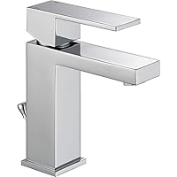 Modern Single Hole Bathroom Faucet, Chrome Single Handle Bathroom Faucet, Bathroom Sink Faucet, 1.0 GPM, Drain Assembly, Chrome 567LF-GPM-PP