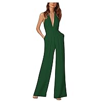 Women's Rompers Dressy Banquet Dress Jumpsuit Sexy Hanging Neck Trousers Summer Outfits
