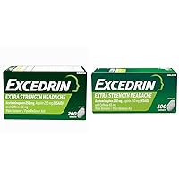 Excedrin Extra Strength Pain Relief Caplets for Headache Relief, Temporarily Relieves Minor Aches and Pains Due to Headache - 200 Count & 100 Count