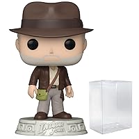 POP Indiana Jones and The Dial of Destiny - Indiana Jones Funko Vinyl Figure (Bundled with Compatible Box Protector Case), Multicolor, 3.75 inches