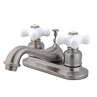 Kingston Brass KB608PX Centerset Lavatory Faucet, Brushed Nickel,4-Inch Center