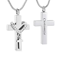 Cremation Jewelry for Ashes Pendant - Cross Urn Necklace with Mini Keepsake Urn Memorial Ash Jewelry