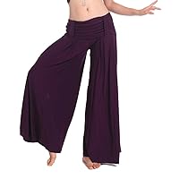 Belly Dance Yoga Stretchy Lycra Cotton Harem Pants, Gift Idea Purple
