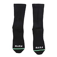 FITS Medium Hiker – Crew: Hiking Socks for Camping, Trails, Trekking, Fishing, Hunting, and Outdoors, Black, L