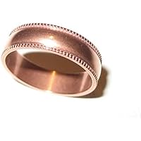 Pure Solid Copper Ring Band with Beautiful Design Made in USA (sz 6)