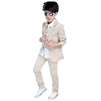 Boys' Tuxedos Three-Piece Suit Jacket Vest Trousers Set Daily Formal Party Pageboy