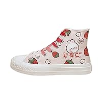Kawaii Strawberry Bunny High Top Canvas Fashion Sneakers