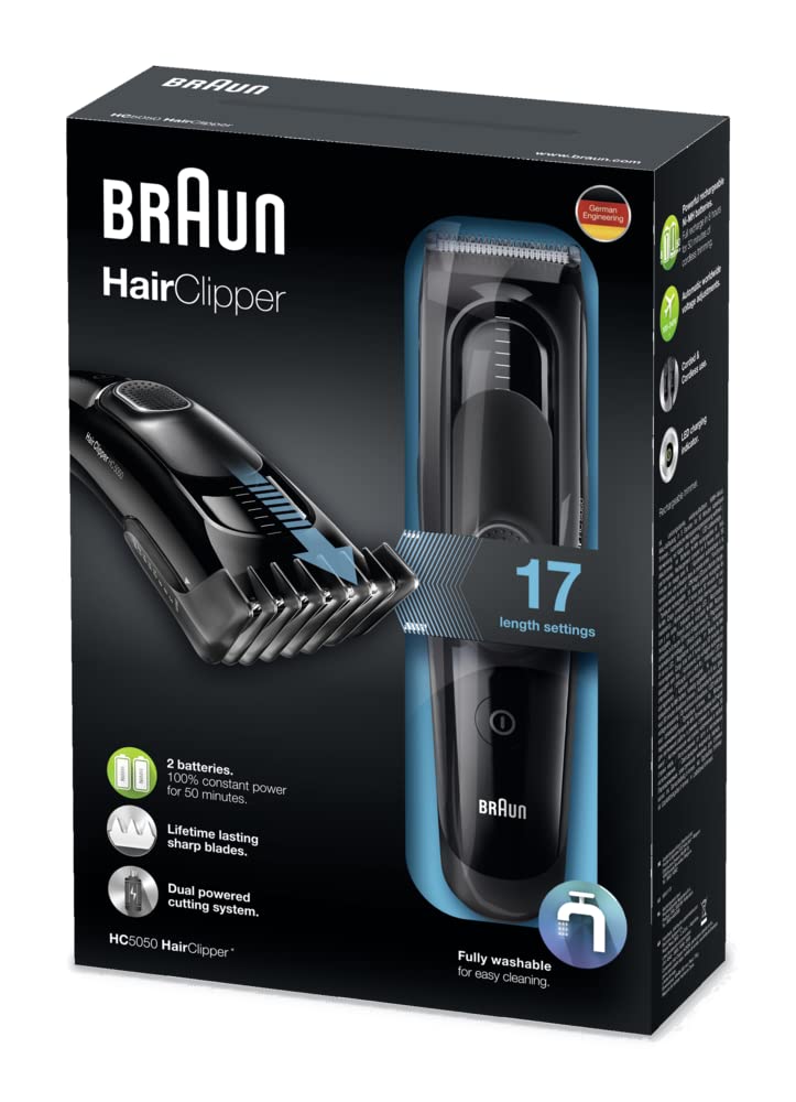 Braun HC5050 Hair Clipper Razor Electric Beard, with 17 Length Settings